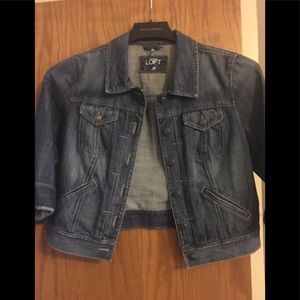 Loft cropped jean jacket size 10, perfect condition!